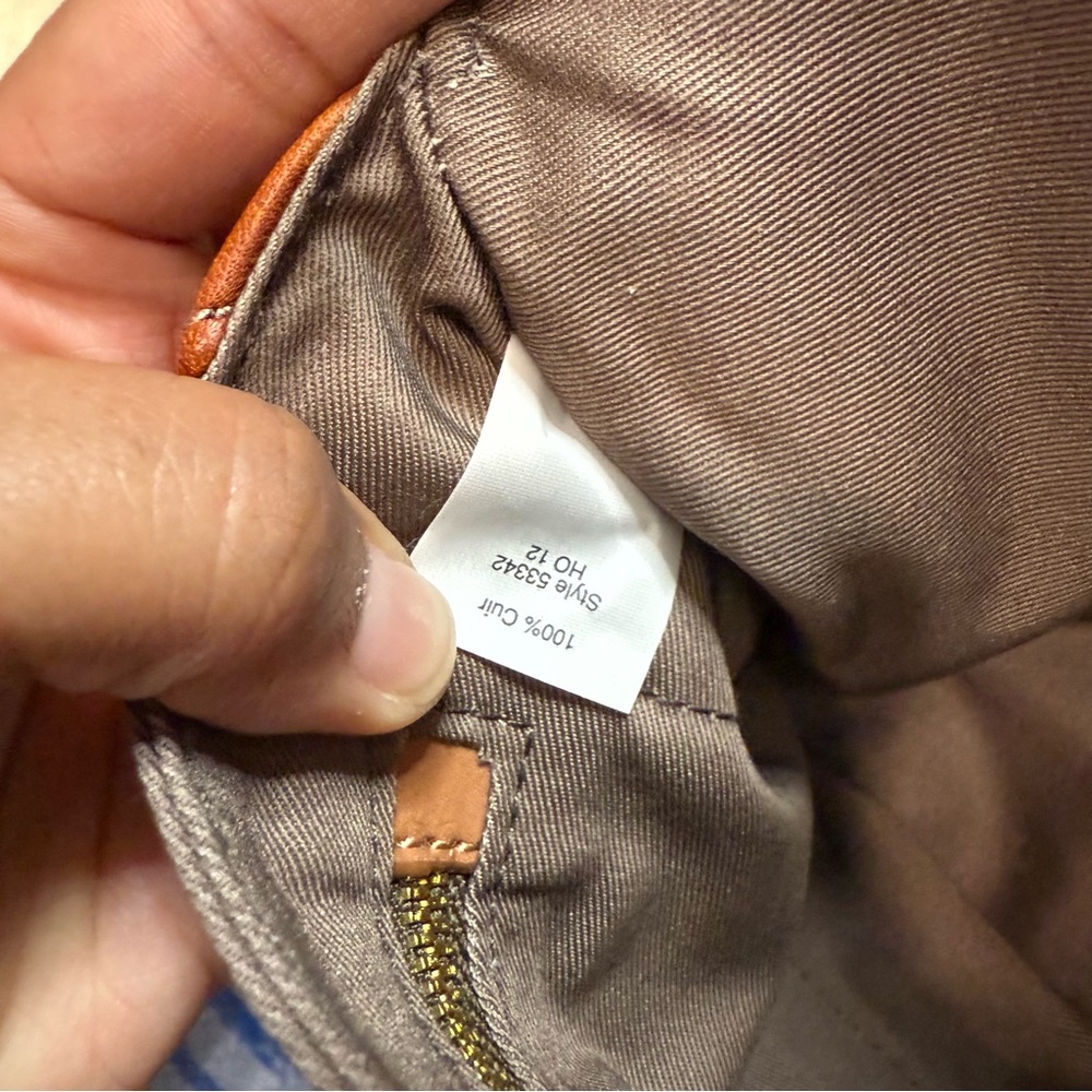 J. Crew Brown Cognac Brown Leather Clutch Shoulder Strap - Picture 8 of 10